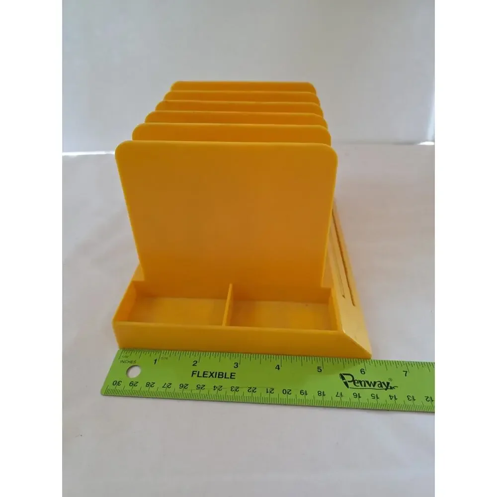 Max Klein plastic yellow desk accessory vintage MCM retro pen holder